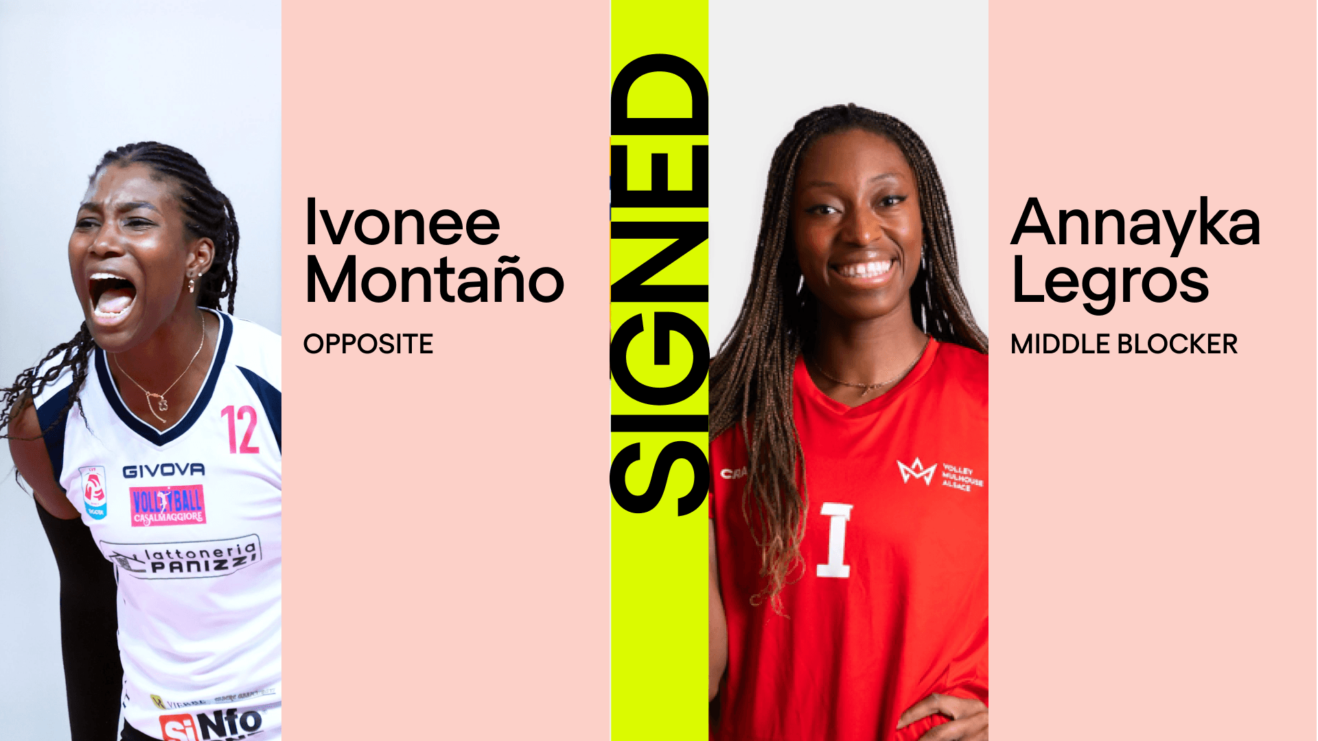 Ivonee Montaño, Annayka Legros sign for 2026 LOVB Pro season